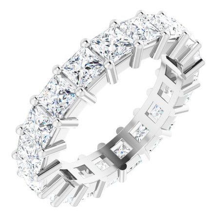 10K Gold Square Natural Diamond Shared-Prong Eternity Band – 3.75x3.75 mm Stones - White Gold