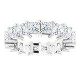 10K Gold Square Lab-Grown Diamond Shared-Prong Eternity Band – 4x4 mm Stones - White Gold - view 3