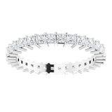 10K Gold Square Lab-Grown Diamond Shared-Prong Eternity Band – 2x2 mm Stones - White Gold - view 3
