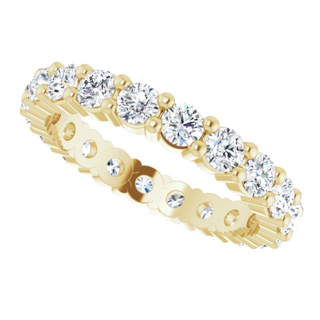 10K Gold Round Lab-Grown Diamond Shared-Prong Eternity Band – 2.5 mm Stones - Yellow Gold - view 5