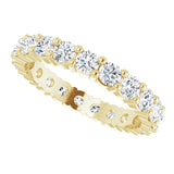 10K Gold Round Natural Diamond Shared-Prong Eternity Band – 2.5 mm Stones - Yellow Gold - view 5
