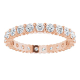 10K Gold Round Lab-Grown Diamond Shared-Prong Eternity Band – 2.5 mm Stones - Rose Gold - view 3