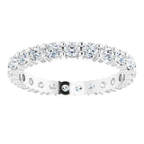 10K Gold Round Natural Diamond Shared-Prong Eternity Band – 2.5 mm Stones - White Gold - view 3
