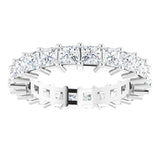 10K Gold Square Lab-Grown Diamond Shared-Prong Eternity Band – 3x3 mm Stones - White Gold - view 3