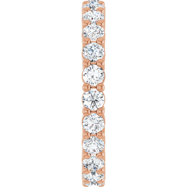 10K Gold Round Natural Diamond Shared-Prong Eternity Band – 2.5 mm Stones - Rose Gold - view 4