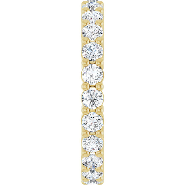 14K Gold Round Lab-Grown Diamond Shared-Prong Eternity Band – 2.5 mm Stones - Yellow Gold - view 4