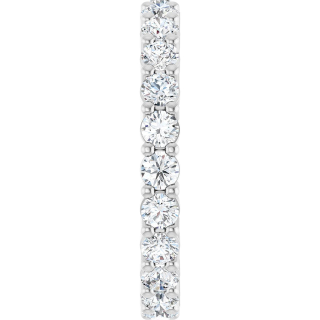 10K Gold Round Natural Diamond Shared-Prong Eternity Band – 2.5 mm Stones - White Gold - view 4