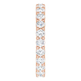 10K Gold Round Natural Diamond Shared-Prong Eternity Band – 2.5 mm Stones - Rose Gold - view 4