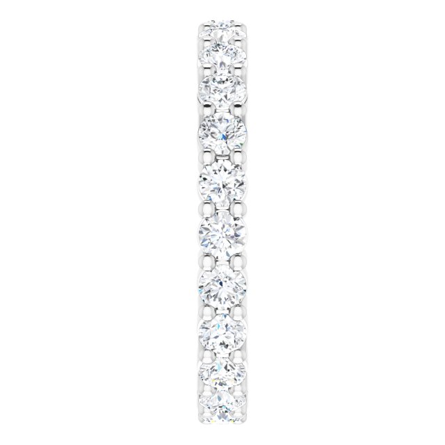 10K Gold Round Lab-Grown Diamond Shared-Prong Eternity Band – 2.5 mm Stones - White Gold - view 4