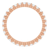 10K Gold Round Natural Diamond Shared-Prong Eternity Band – 1.7 mm Stones - Rose Gold - view 2