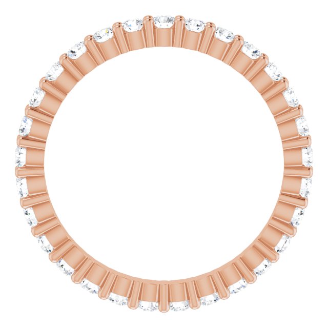 10K Gold Round Lab-Grown Diamond Shared-Prong Eternity Band – 1.7 mm Stones - Rose Gold - view 2