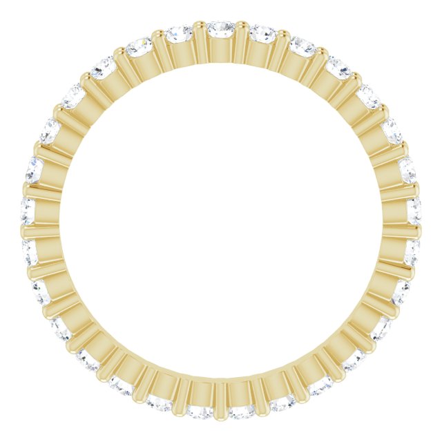 10K Gold Round Natural Diamond Shared-Prong Eternity Band – 1.7 mm Stones - Yellow Gold - view 2