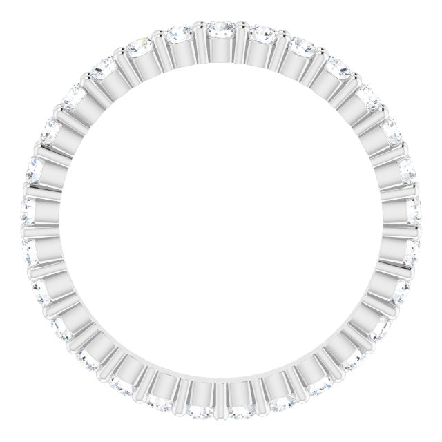 10K Gold Round Lab-Grown Diamond Shared-Prong Eternity Band – 1.7 mm Stones - White Gold - view 2