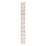 10K Gold Round Natural Diamond Shared-Prong Eternity Band – 2.25 mm Stones - Rose Gold - view 4