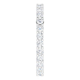 10K Gold Round Natural Diamond Shared-Prong Eternity Band – 2.25 mm Stones - White Gold - view 4