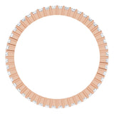 10K Gold Square Natural Diamond Shared-Prong Eternity Band – 1.25x1.25 mm Stones - Rose Gold - view 2