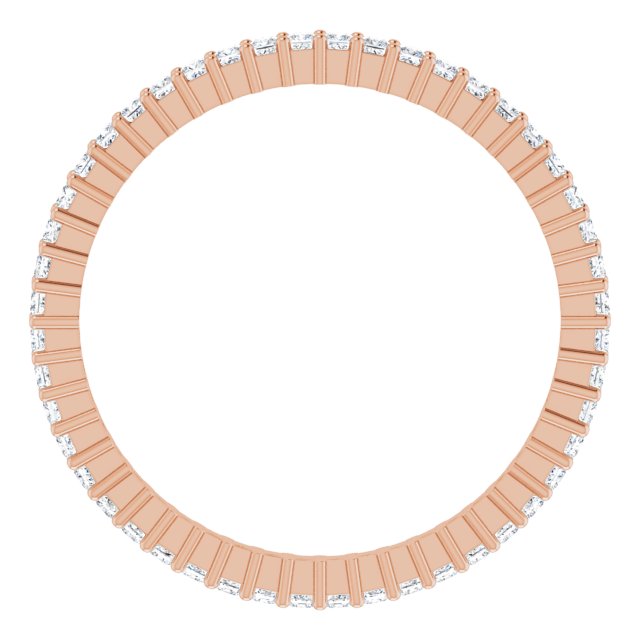 10K Gold Square Lab-Grown Diamond Shared-Prong Eternity Band – 1.25x1.25 mm Stones - Rose Gold - view 2