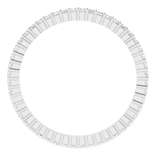 10K Gold Square Lab-Grown Diamond Shared-Prong Eternity Band – 1.25x1.25 mm Stones - White Gold - view 2