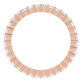10K Gold Square Natural Diamond Shared-Prong Eternity Band – 2x2 mm Stones - Rose Gold - view 2