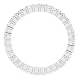 10K Gold Square Lab-Grown Diamond Shared-Prong Eternity Band – 2x2 mm Stones - White Gold - view 2
