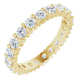 14K Gold Round Lab-Grown Diamond Shared-Prong Eternity Band – 2.5 mm Stones - Yellow Gold