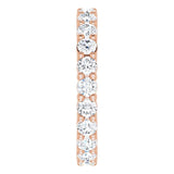 10K Gold Round Natural Diamond Shared-Prong Eternity Band – 2.5 mm Stones - Rose Gold - view 4