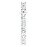 10K Gold Round Natural Diamond Shared-Prong Eternity Band – 2.5 mm Stones - White Gold - view 4