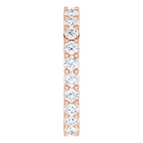 10K Gold Round Natural Diamond Shared-Prong Eternity Band – 2.5 mm Stones - Rose Gold - view 4