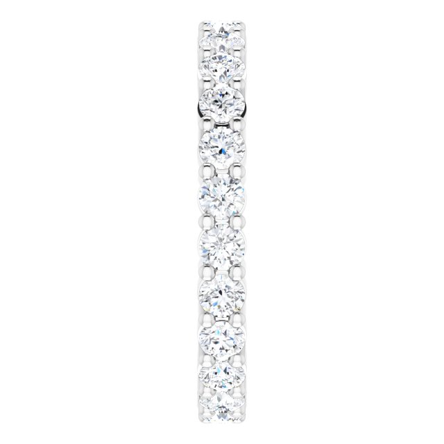 10K Gold Round Lab-Grown Diamond Shared-Prong Eternity Band – 2.5 mm Stones - White Gold - view 4