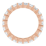 10K Gold Square Lab-Grown Diamond Shared-Prong Eternity Band – 3x3 mm Stones - Rose Gold - view 2
