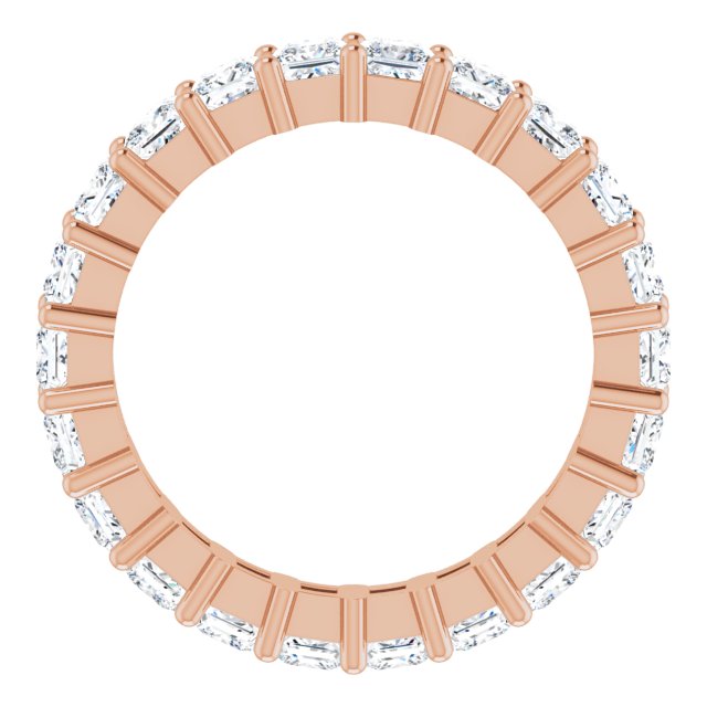 10K Gold Square Lab-Grown Diamond Shared-Prong Eternity Band – 3x3 mm Stones - Rose Gold - view 2