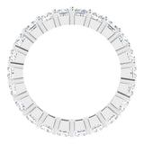 10K Gold Square Lab-Grown Diamond Shared-Prong Eternity Band – 3x3 mm Stones - White Gold - view 2