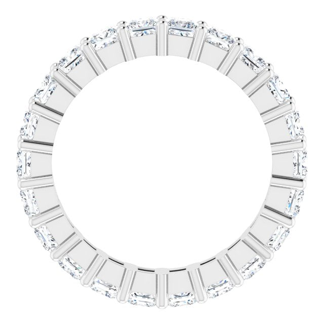 10K Gold Square Lab-Grown Diamond Shared-Prong Eternity Band – 3x3 mm Stones - White Gold - view 2