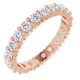 10K Gold Round Natural Diamond Shared-Prong Eternity Band – 2.5 mm Stones - Rose Gold