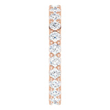 10K Gold Round Natural Diamond Shared-Prong Eternity Band – 2.5 mm Stones - Rose Gold - view 4