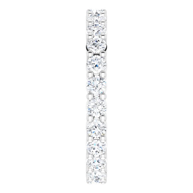 10K Gold Round Natural Diamond Shared-Prong Eternity Band – 2.5 mm Stones - White Gold - view 4