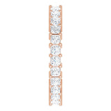 10K Gold Square Natural Diamond Shared-Prong Eternity Band – 2x2 mm Stones - Rose Gold - view 4