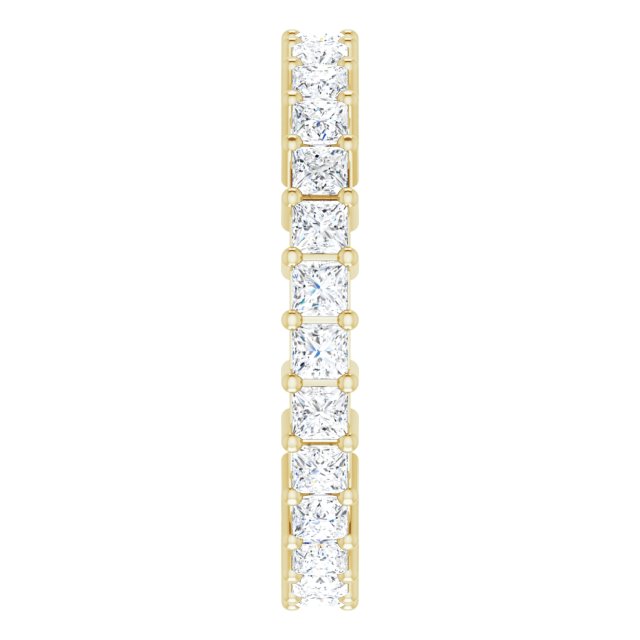 14K Gold Square Lab-Grown Diamond Shared-Prong Eternity Band – 2x2 mm Stones - Yellow Gold - view 4