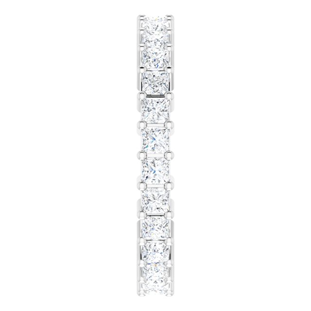 10K Gold Square Natural Diamond Shared-Prong Eternity Band – 2x2 mm Stones - White Gold - view 4