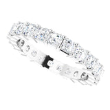 Platinum Asscher Lab-Grown Diamond Shared-Prong Eternity Band – 2.6x2.6 mm Stones - view 5