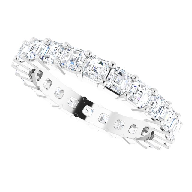14K Gold Asscher Lab-Grown Diamond Shared-Prong Eternity Band – 2.6x2.6 mm Stones - White Gold - view 5