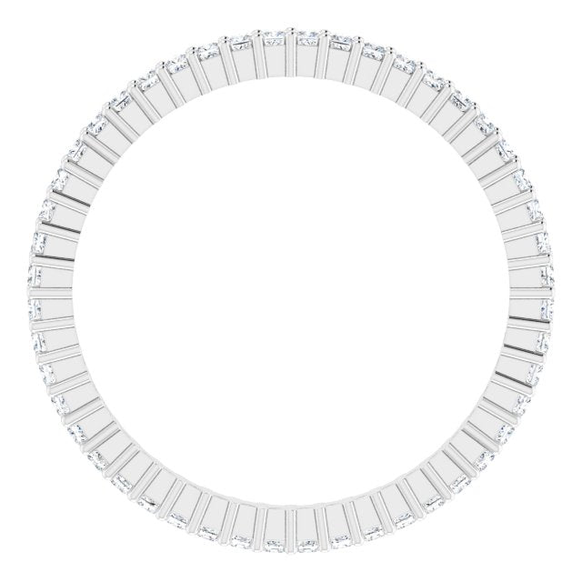 10K Gold Square Lab-Grown Diamond Shared-Prong Eternity Band – 1.25x1.25 mm Stones - White Gold - view 2