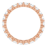 10K Gold Round Lab-Grown Diamond Shared-Prong Eternity Band – 3 mm Stones - Rose Gold - view 2