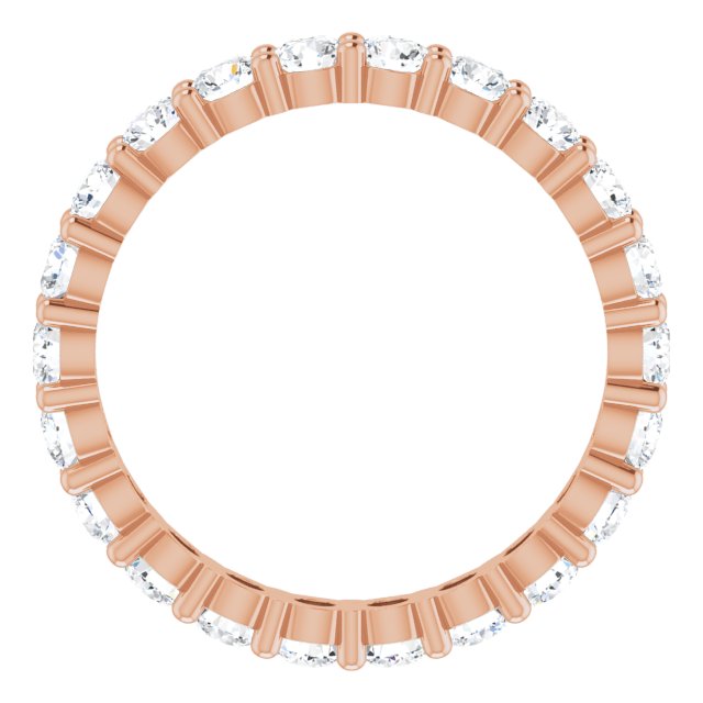 10K Gold Round Lab-Grown Diamond Shared-Prong Eternity Band – 3 mm Stones - Rose Gold - view 2