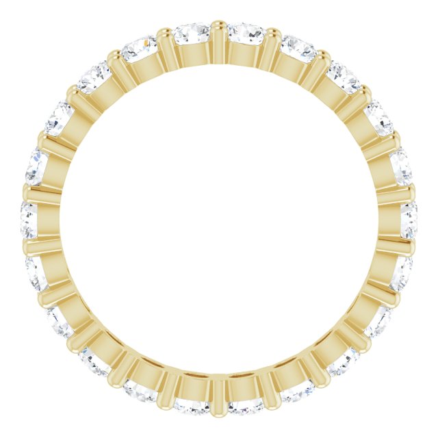 14K Gold Round Lab-Grown Diamond Shared-Prong Eternity Band – 3 mm Stones (1 3/4–2 1/3 CTW) - Yellow Gold - view 2