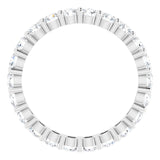 10K Gold Round Lab-Grown Diamond Shared-Prong Eternity Band – 3 mm Stones - White Gold - view 2