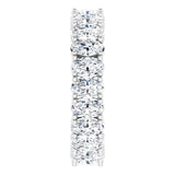 10K Gold Oval Lab-Grown Diamond Shared-Prong Eternity Band – 5x3 mm Stones - White Gold - view 4