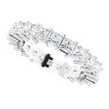 10K Gold Square Lab-Grown Diamond Shared-Prong Eternity Band – 3x3 mm Stones - White Gold - view 5