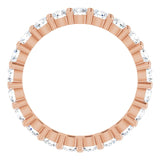 10K Gold Round Natural Diamond Shared-Prong Eternity Band – 2.5 mm Stones - Rose Gold - view 2