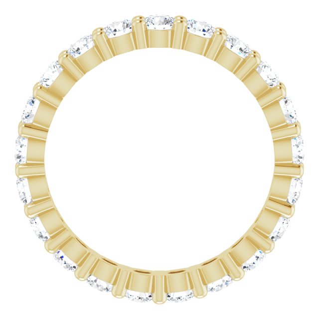 10K Gold Round Natural Diamond Shared-Prong Eternity Band – 2.5 mm Stones - Yellow Gold - view 2